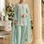 Sea green georgette embroidered suit semi stitched