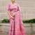 pink cottan silk blend with meena woven work traditional saree