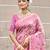 pink cottan silk blend with meena woven work traditional saree