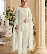 White Georgette embroidered Suit