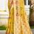 yellow cottan silk blend with meena woven work traditional saree