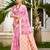 pink cottan silk blend with meena woven work traditional saree
