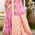 pink cottan silk blend with meena woven work traditional saree