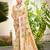 beige cottan silk blend with meena woven work traditional saree