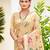 beige cottan silk blend with meena woven work traditional saree