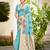 sky blue cottan silk blend with meena woven work traditional saree