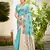 sky blue cottan silk blend with meena woven work traditional saree