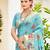 sky blue cottan silk blend with meena woven work traditional saree