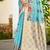 sky blue cottan silk blend with meena woven work traditional saree