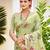 light green cottan silk blend with meena woven work traditional saree