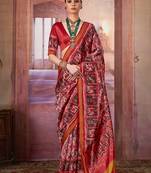 multi colour patola print art silk blend trendy saree