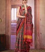 multi colour patola print art silk blend trendy saree