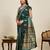 green color soft art silk fabric designer ethnic woven traditional saree