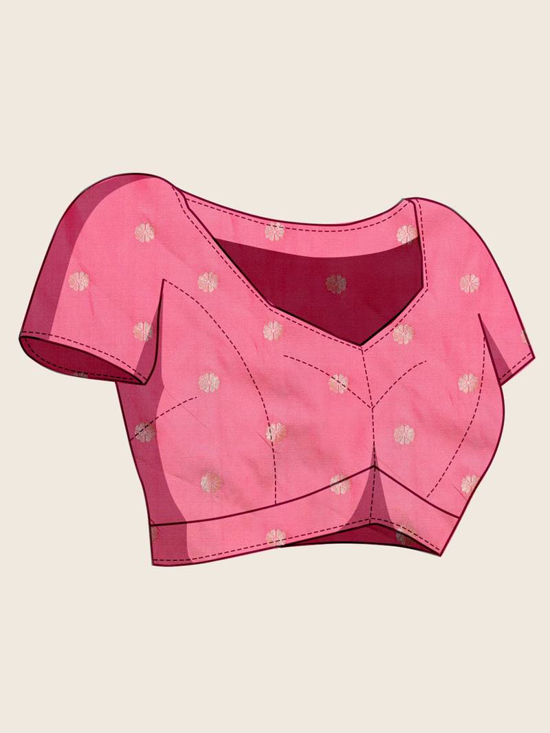 pink color soft art silk fabric designer ethnic woven traditional saree