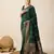 green color jacquard art silk graceful woven saree