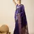 violet color jacquard art silk graceful woven saree