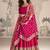 Red vichitra silk anarkali suit with embroidery sequence work-Free size Stitched
