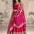 Red vichitra silk anarkali suit with embroidery sequence work-Free size Stitched
