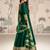 D green vichitra silk anarkali suit with embroidery sequence work-Free size Stitched