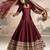 Maroon vichitra silk anarkali suit with embroidery sequence work-Free size Stitched