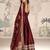Maroon vichitra silk anarkali suit with embroidery sequence work-Free size Stitched