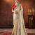 beige color designer space silk blend blend fabric designer sequins embroidery work saree