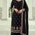 Black silk georgette semi stitched suit with embroidery sequence work