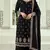 Black silk georgette semi stitched suit with embroidery sequence work