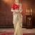 beige color designer space silk blend blend fabric designer sequins embroidery work saree