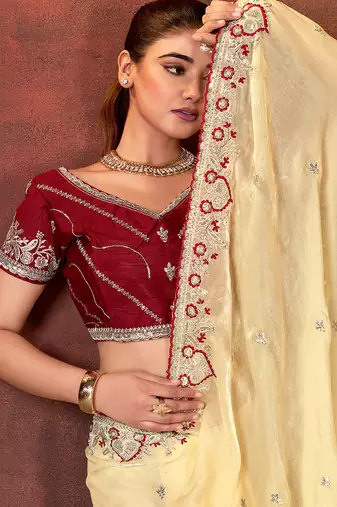 chiku space silk blend blend thread embroidery work saree