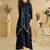 Black silk stylish readymade suit with real mirror work
