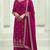 Rani pink silk georgette semi stitched suit with embroidery sequence work