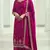 Rani pink silk georgette semi stitched suit with embroidery sequence work