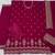 Rani pink silk georgette semi stitched suit with embroidery sequence work