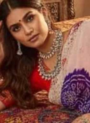 soft georgette with laddu bandhni print saree with sober pitha work embroidery saree with blouse piece  2