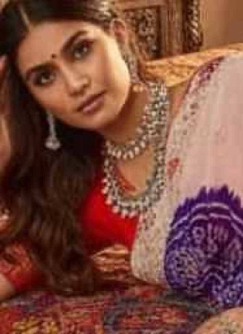 soft georgette with laddu bandhni print saree with sober pitha work embroidery saree with blouse piece 