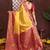 mustard color banarasi tissue silk blend blend fabric woven rich paithani designer saree