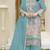 Sky blue fox georgette semi stitched suit with embroidery sequence work