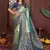 sea green color banarasi tissue silk blend blend fabric woven rich paithani saree
