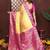 yellow color banarasi tissue silk blend blend fabric woven rich paithani designer saree