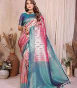 pink color beautiful banarasi tissue silk blend blend rich sophisticated saree