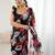 black color georgette fabric designe floral printed bollywood style saree