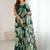 green color georgette fabric designe floral printed bollywood style saree