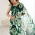 green color georgette fabric designe floral printed bollywood style saree
