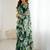 green color georgette fabric designe floral printed bollywood style saree