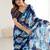 blue color georgette fabric designe floral printed bollywood style saree