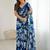 blue color georgette fabric designe floral printed bollywood style saree