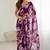 wine color georgette fabric designe floral printed bollywood style saree