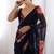 black color beautiful floral printed ceremonial georgette saree