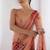 peach color beautiful floral printed ceremonial georgette saree